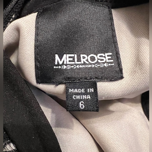 Melrose Women’s Trumpet Evening Gown in Nude/Black Lace Overlay Size 6 - Picture 7 of 13